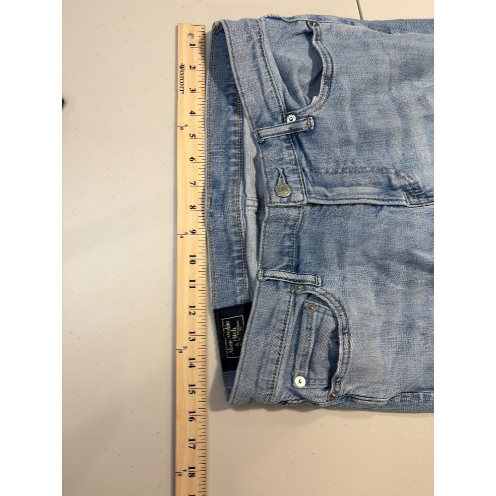 Abercrombie & Fitch Felix Super Slim Distressed Light Wash Jeans Mens 32x34 - Picture 7 of 12